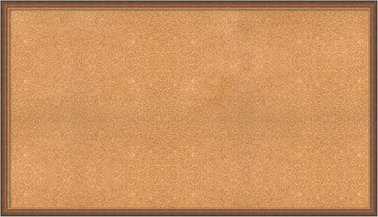 Amanti Art Natural Cork Board for Wall, 32x56 Vision Board with Bronze Frame, Oversize Corkboard Office Decor for Home Organization, Modern Corkboard Pinboard to Display Items for Home Organization