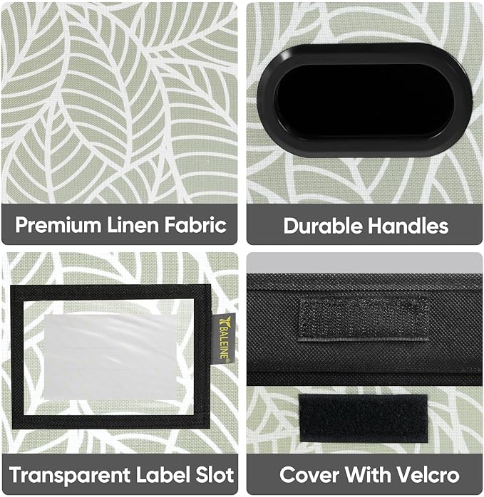 BALEINE File Organizer Box with Lid, Collapsible File Folder Organizer with Plastic Slide, Hanging File Folder Box for Office Document Storage (1 Pack, Antique Foliage)