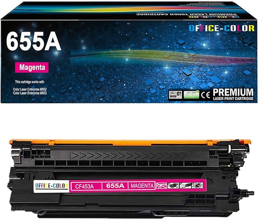 655A Magenta Toner Cartridge Replacement for HP 655A CF453A for HP Color Laser Enterprise M652, M653 M681,M682 Series