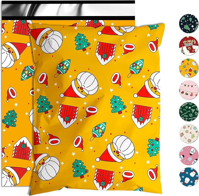 Christmas Poly Mailer 6x9 Inch 100 Pcs, Waterproof Shipping Bags for Clothing, Tear-Resistant Mailier Bags, Strong Mailing Bags with Self-Seal - Santa claus Printed