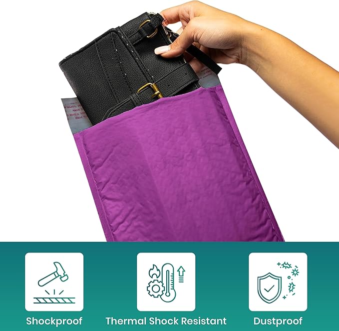 Levex - #0000 4" x 6" [10 Pack] Purple Poly Bubble Mailers, Padded Envelope Mailers, Packing Envelope & Mailing Bags for Shipping