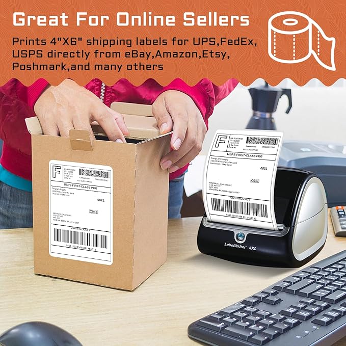 8 Rolls 4XL Labels 4"x6" Direct Thermal Shipping Label Compatible with LabelWriter 4XL 1744907 Thermal Postage Labels, 220 Labels/Roll
