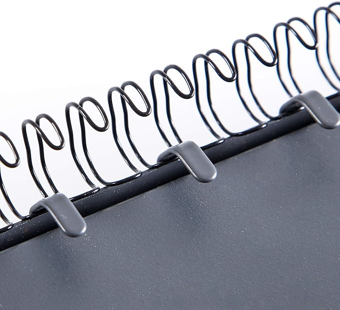 BNC Double Loop Wire Binding Rings Letter Size 3:1 Loops 32 Holes Black Color Pack of 100 (3/8 Inches)