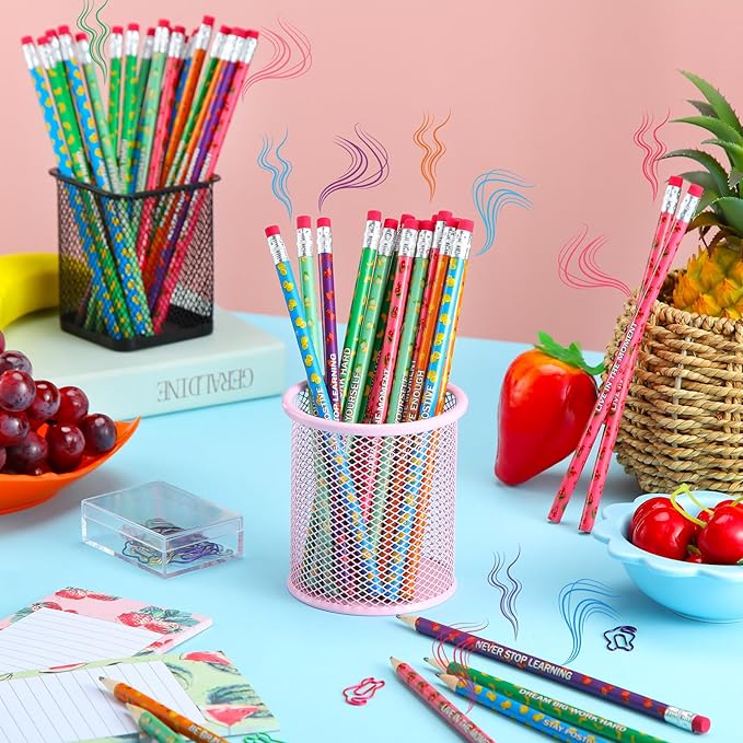 360 Pcs Scented Pencils Bulk for Kids Inspirational Motivational Cute Fun Fruit Wood Smelly Graphite Pencils with Erasers for School Classroom Office Students Girls Boys Gifts Supplies