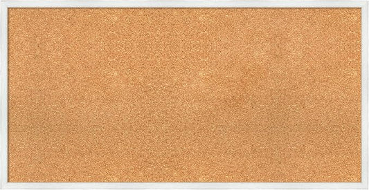 Amanti Art Natural Cork Board for Wall, 21x41 Vision Board with White Frame, Large Corkboard Office Decor for Home Organization, Country Rustic Corkboard Pinboard to Display Items for Home