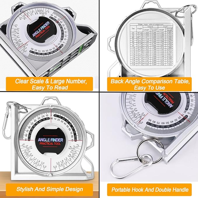 Angle Finder Inclinometer Protractor Magnetic Angle Finder Angle Measuring Tool Tilt Level Meter Slope Locator Angle Measurement Engineering Clinometer Angle Meter Gauge for Household Industrial Use