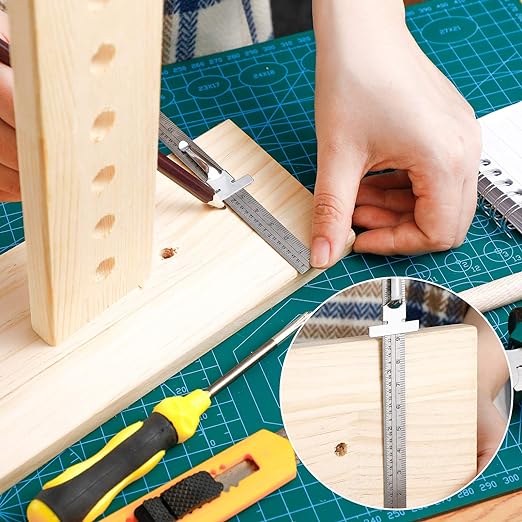 6 Inch 15 cm Pocket Ruler Flexible Precision Stainless Steel Ruler with Detachable Clips Stainless Steel Pocket Clip Scale Gauge Metric British System(2 Pieces)