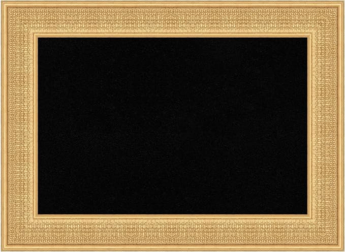Amanti Art Black Cork Board for Wall, 22x30 Vision Board with Gold Wood Frame, Medium Corkboard Office Decor for Home Organization, Traditional Corkboard Pinboard to Display Items for Home