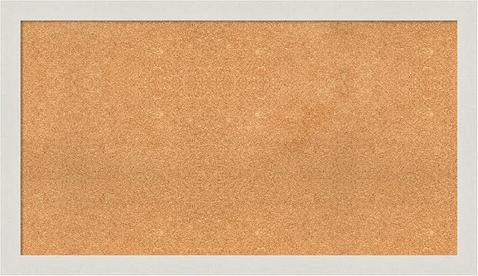 Amanti Art Natural Cork Board for Wall, 27x47 Vision Board with White Frame, Oversize Corkboard Office Decor for Home Organization, Country Rustic Corkboard Pinboard to Display Items for Home