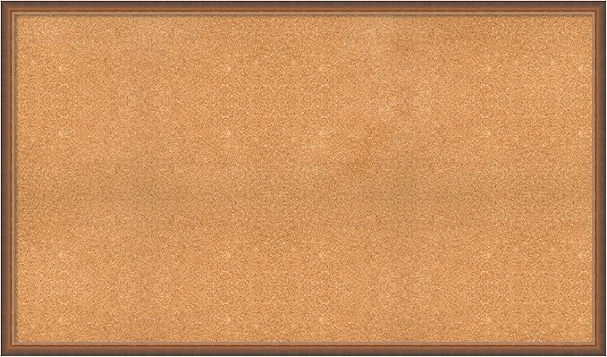 Amanti Art Natural Cork Board for Wall, 34x58 Vision Board with Bronze Frame, Oversize Corkboard Office Decor for Home Organization, Modern Corkboard Pinboard to Display Items for Home Organization