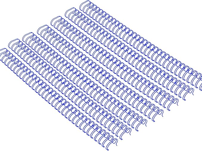100 Pack Double Loop Wire Binding Spines, YolieraArt Wire Binding Spines, 7/16 Inch Binding Wire for Letter Size (80 Sheet Capacity, 100P, 3:1 Pitch, Blue)