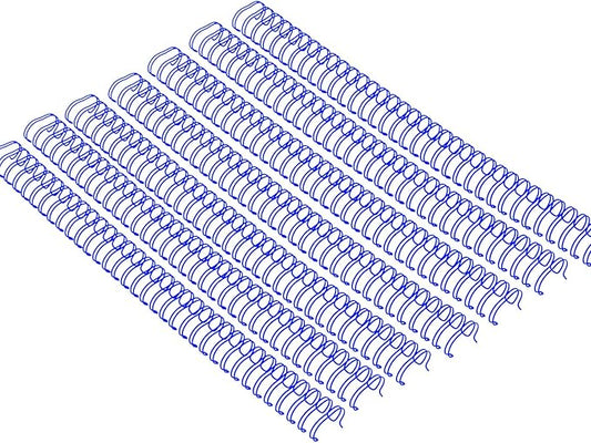3:1 Pitch Double Loop Binding Wires, YolieraArt 100 Pack Spiral Spine Bindings, 9/16 Inch Wire Twin Binding for Book Binder Machine,Students and Coworkers (120 Sheet Capacity, 100P, Blue)