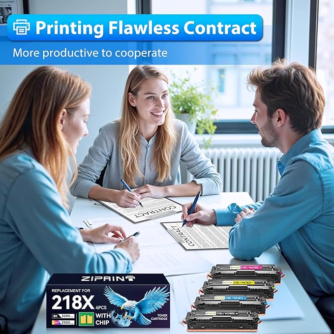 218X Toner Cartridges 4 Pack with Chip - 3301fdw Compatible Replacement for HP 218A 218X Color Laserjet Pro MFP 3301fdw 3301sdw 3201dw 3301cdw Printer High Yield W2180A (Black Yellow Magenta Cyan)