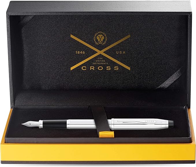 Cross Century II Refillable Fountain Presented in a Luxury Gift Box - Medium Point, Black Ink, Lustrous Chrome