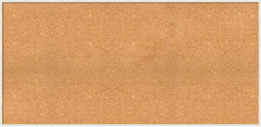 Amanti Art Natural Cork Board for Wall, 27x55 Vision Board with White Frame, Oversize Corkboard Office Decor for Home Organization, Modern Corkboard Pinboard to Display Items for Home Organization in