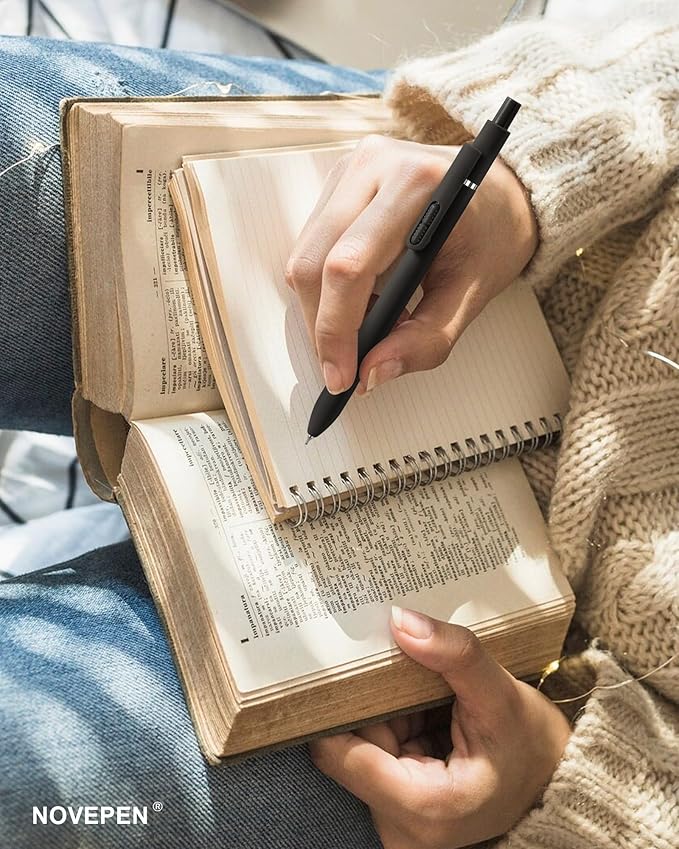 Ballpoint Pen Black Ink, 8 PCS 1.0mm Medium Point Retractable Pen, High-end Long Lasting Smooth Writing Bullet Ball Point Pen, Home Office Supplies for Kids Adults