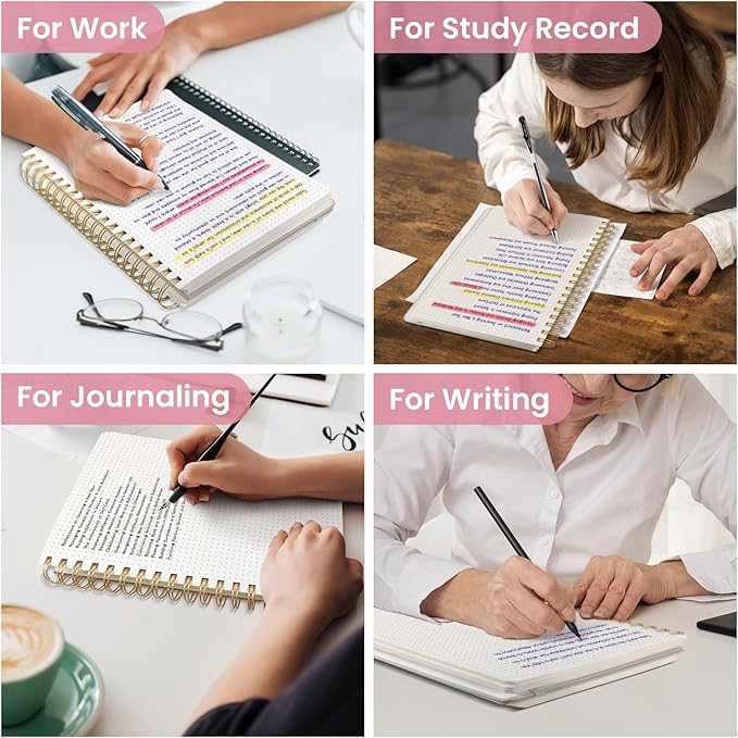 Spiral Dotted Notebook Journal for Work, 300 Pages, Thick B5 (7.1"x10") Bullet Dotted Journal for Women & Writing, Hardcover Notebook for Note Taking, Perfect for Work School Note Taking Business, Floral