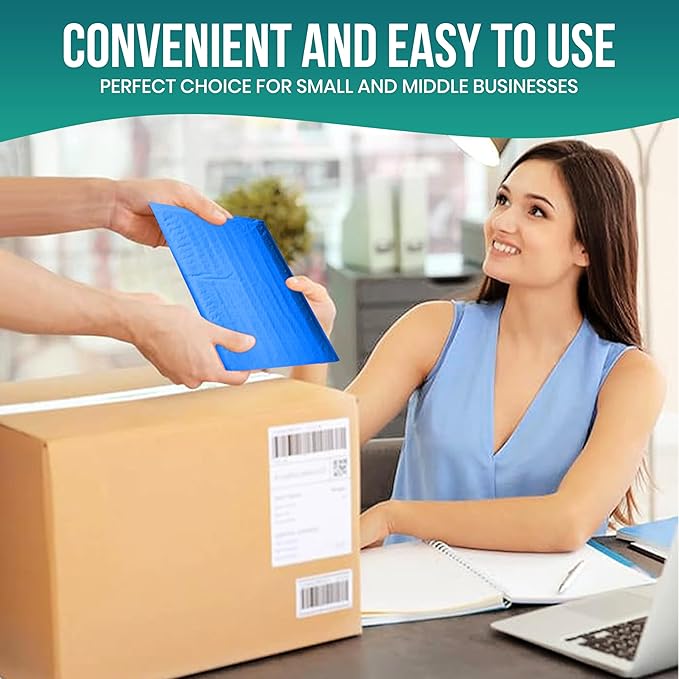 Levex - #0000 4" x 6" [5 Pack] Blue Poly Bubble Mailers, Padded Envelope Mailers, Packing Envelope & Mailing Bags for Shipping