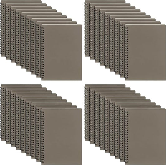 Yahenda 36 Pcs Spiral Notebook Bulk A5 Journal Lined 8.3'' x 5.5'' Writing Composition Paper Small Notepad Subject Notebook for Students Office Business Back to School Supplies (Dark Gray)