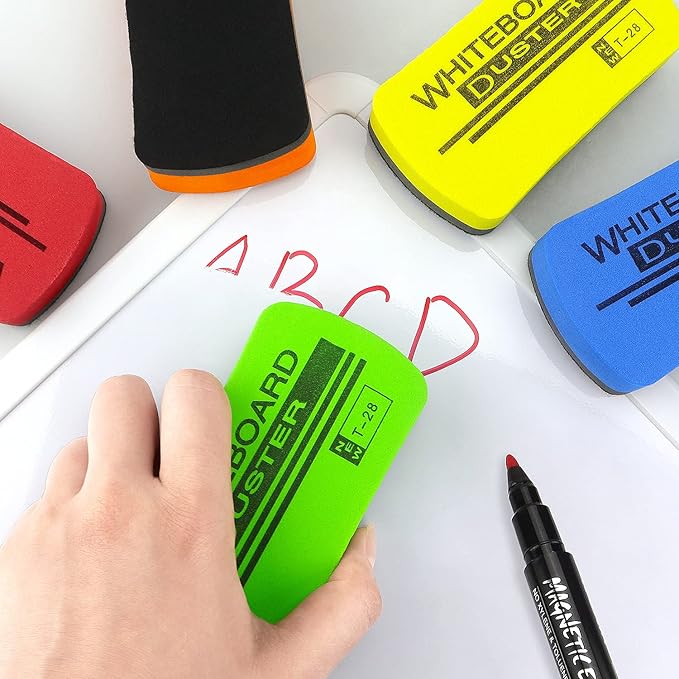 6 Pack Dry Erase Eraser Magnetic Whiteboard Dry Erase Eraser for White Board, White Board Erasers for Kids Classroom, 6 Colors