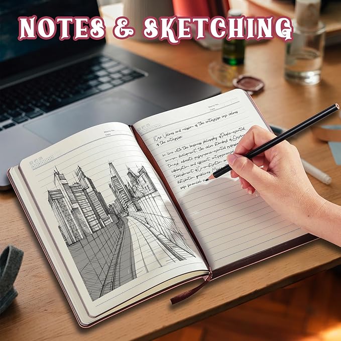 2025 Leather Vintage Journal Notebook,300 Pages,Leather Softcover Lined Journal Notebooks for Women Men,Notebook Journals for Writing Travel,Business,Office,7.1'' X 9.8''