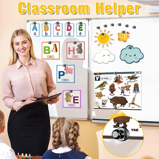 VNDUEEY 40Pcs Black Refrigerator Magnets Fridge Magnet, Strong Whiteboard Magnets, Fridge Magnets Adults, Small Magnet for Kitchen, Office, School, Locker