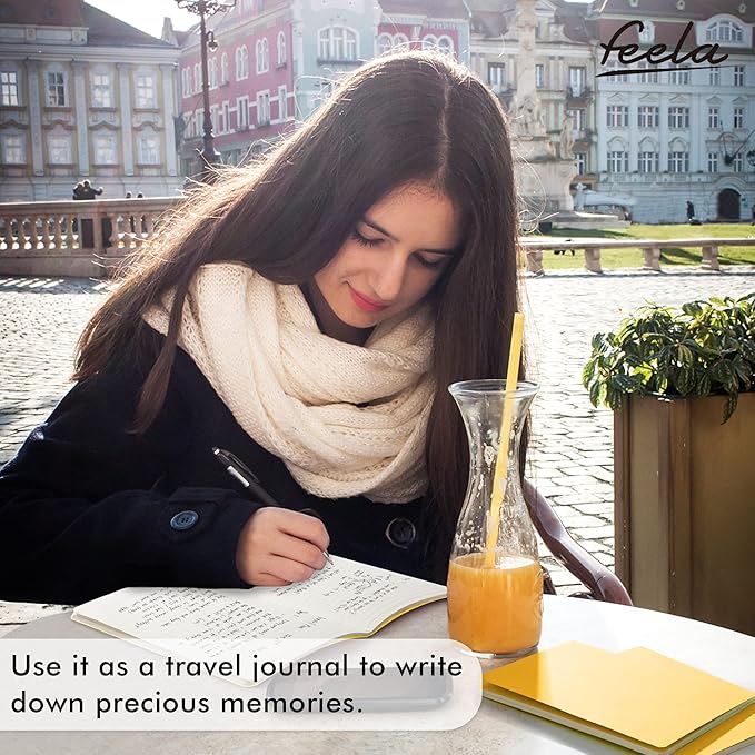 36 Pack Soft Cover Journal Bulk, Feela Lined Blank Travel Journal for Women Men Writing, Notebooks College Ruled for Work, Note Taking Notebook School Business Supplies, 8.2” x 5.5”, A5, Yellow