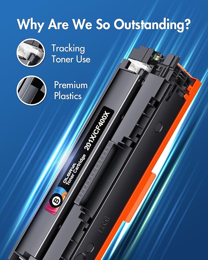 201X Toner Cartridges 4 Pack Replcement for hp 201x 201x 4 Pack High Yeild Comaptible with HP Color Laserjet MFP M277dw M252dw M252n M277 M277n M277c6 Printer CF400A CF401A CF402A CF403A