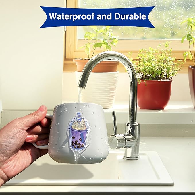 8x10 Printable Vinyl Sticker Paper Waterproof, Removable Self Adhesive Vinyl Sticker Sheets for Inkjet and Laser printer, 30 Pack, 8R Size, Glossy White