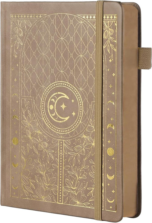 TIEFOSSI Bullet Dotted Journal Notebook, 160gsm 256 Numbered Thick Paper, A5 Hardcover Dotted Grid Diary for Women Men Work Writing, Bullet Dot Journaling, Drawing, 5.8 x 8.3 in