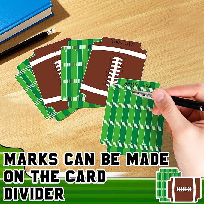50pcs Football Card Dividers Plastic Index Card Storage Dividers with Tabs Card Separators for Sports Game Football Card Collection