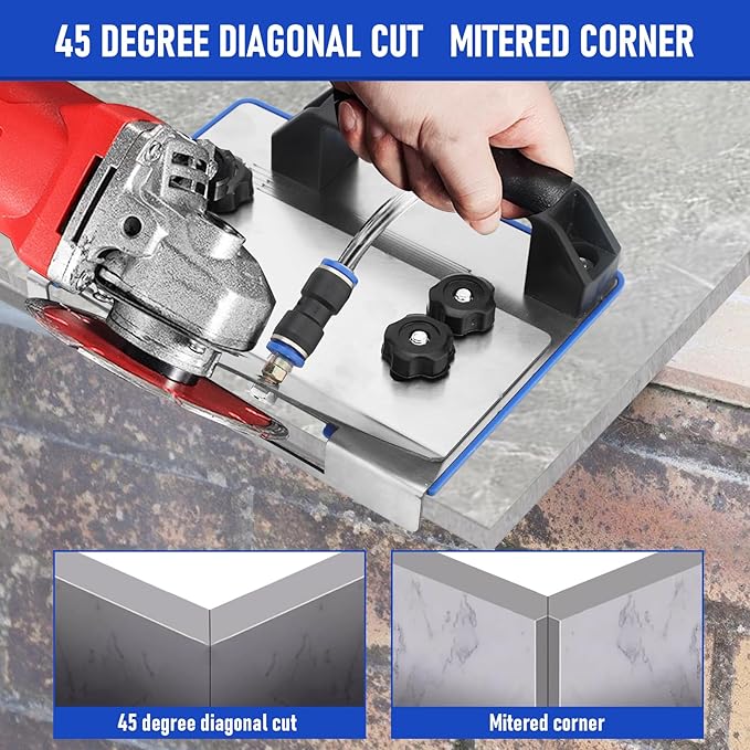 45 Degree Tile Chamfering Tool, Angle Grinder Stand Tile Cutter Tool Attachment for Tile 45 Degree Chamfer Cutting, 100-Type Universal Tile Chamfering Stand Type Angle Grinder