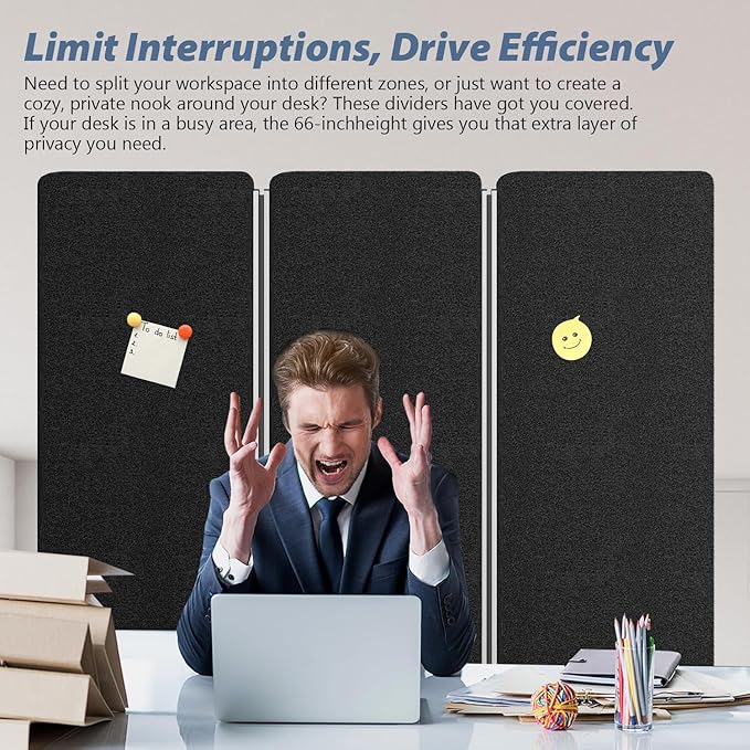 Acoustic Room Divider Privacy Panel with Wheels, 3 Panel Soundproof Room Divider (Aluminum Frame) for Room Partition, Folding Room Dividers Separation Office Cubicle Wall Sound Proof Partition Divider