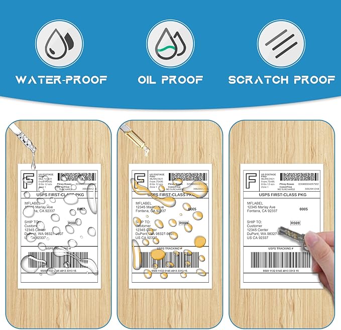 MFLABEL 4x6 Direct Labels, Perforated, Commercial Grade, for Thermal Printer, 250 Labels/1 Roll, 2 Rolls