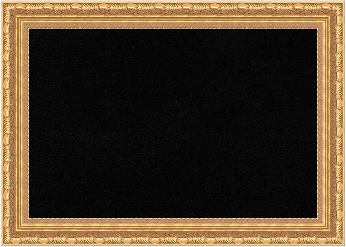 Amanti Art Black Cork Board for Wall, 20x28 Vision Board with Gold Wood Frame, Medium Corkboard Office Decor for Home Organization, Traditional Corkboard Pinboard to Display Items for Home