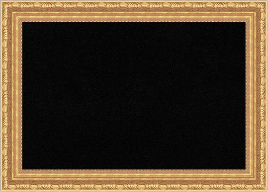 Amanti Art Black Cork Board for Wall, 20x28 Vision Board with Gold Wood Frame, Medium Corkboard Office Decor for Home Organization, Traditional Corkboard Pinboard to Display Items for Home