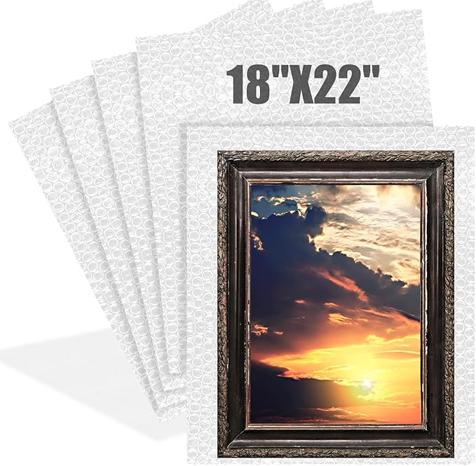 5 Pack Extra Large Bubble Pouches 18 * 22 Inch Clear Bubble Pouch Wrap Bags for Packing Shockproof Cushioning Wrap Bag for Shipping Moving Fragile Dishes China Plates Painting Fragile Items