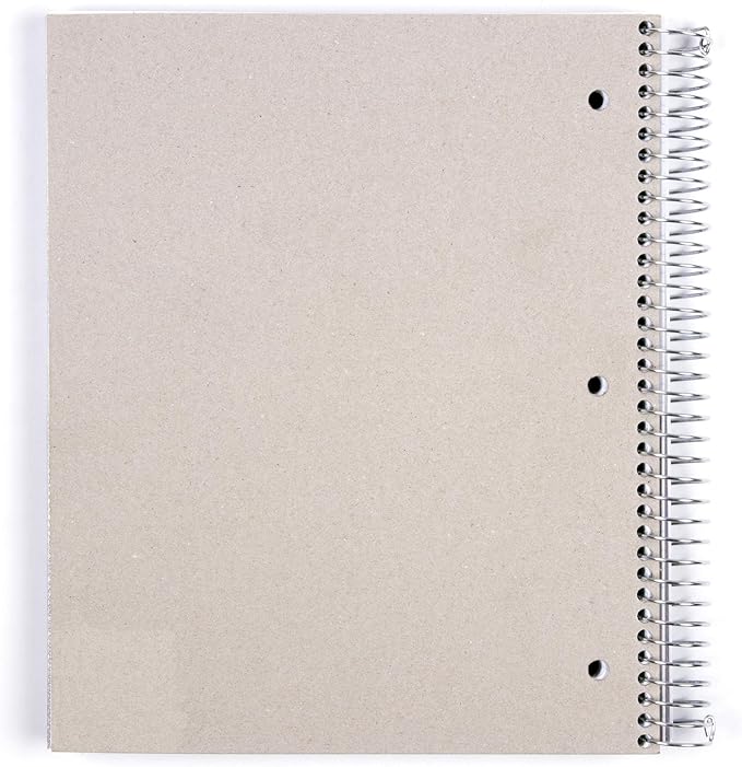 Mintra Office Durable Spiral Notebooks, 5 Subject (Blue, College Ruled 1pk)