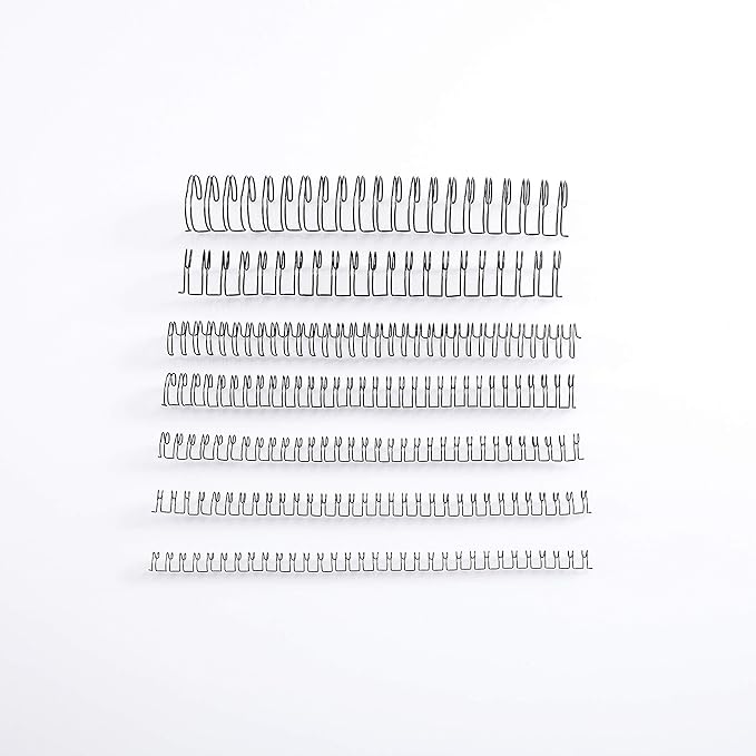 BNC Double Loop Wire Binding Rings Letter Size 3:1 Loops 32 Holes Black Color Pack of 100 (9/16 Inches)