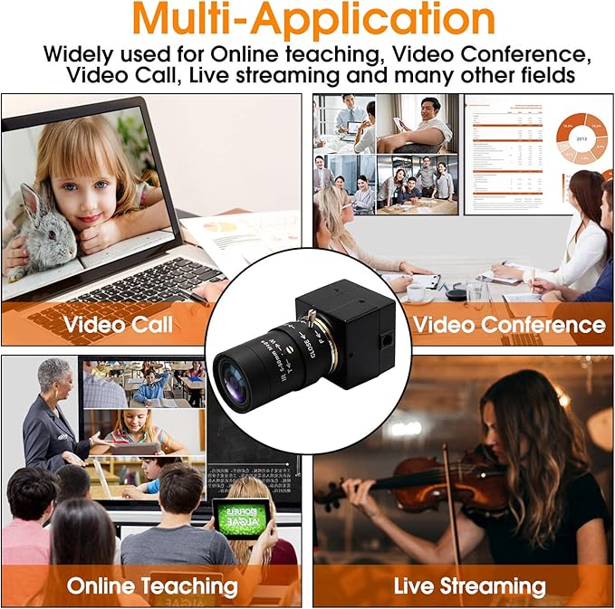 SVPRO 10X Optical Zoom USB Camera with 5-50mm Manual Lens, HD Webcam 5MP Portable Video Camera with Aptina MI5100 Sensor,Desktop Computer Camera for Online Class/Video Conference