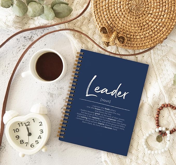 OXW Navy Blue Meeting Notebooks for Work, Leadership Gifts Office Work Notebook Journal for Writing Note Taking, Thank You Gifts for Women Men Leader Mentor Boss Manager Principal, 5.5"x8.3"