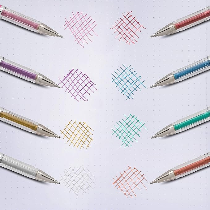 Pentel Arts Slicci Metallic 0.8 mm Needle Tip Gel Pen, Silver Ink, 1 Pack (BG208BPZ)