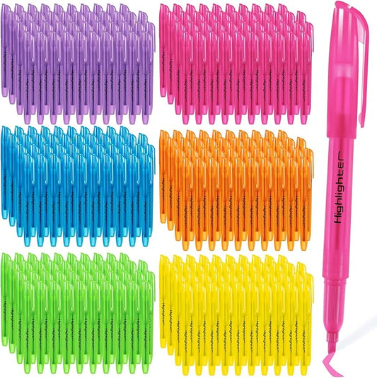 GORWARE 156 Pack Highlighters, Chisel Tip, 6 Assorted Colors, Non-Toxic Highlighter Markers for Adults Kids Highlighting in Home School Office (156)