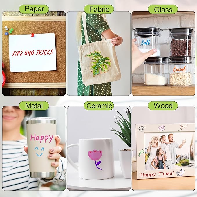 Aodaer 144 Pack Permanent Markers, 3mm and 0.5mm, Colored Fine Point Markers and Highlighter, Waterproof, Quick-drying, Smooth Markers for Home Office School Supplies, Works on Wood, Plastic, Metal