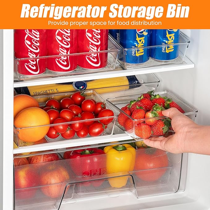 12 Pack Clear Plastic Drawer Organizer Set, Acrylic Non Slip Non Cracking Kitchen Drawer Storage Tray Large Size Divider, Multifunctional Storage for Cosmetics, Bathroom, Tools, Kitchen and Office