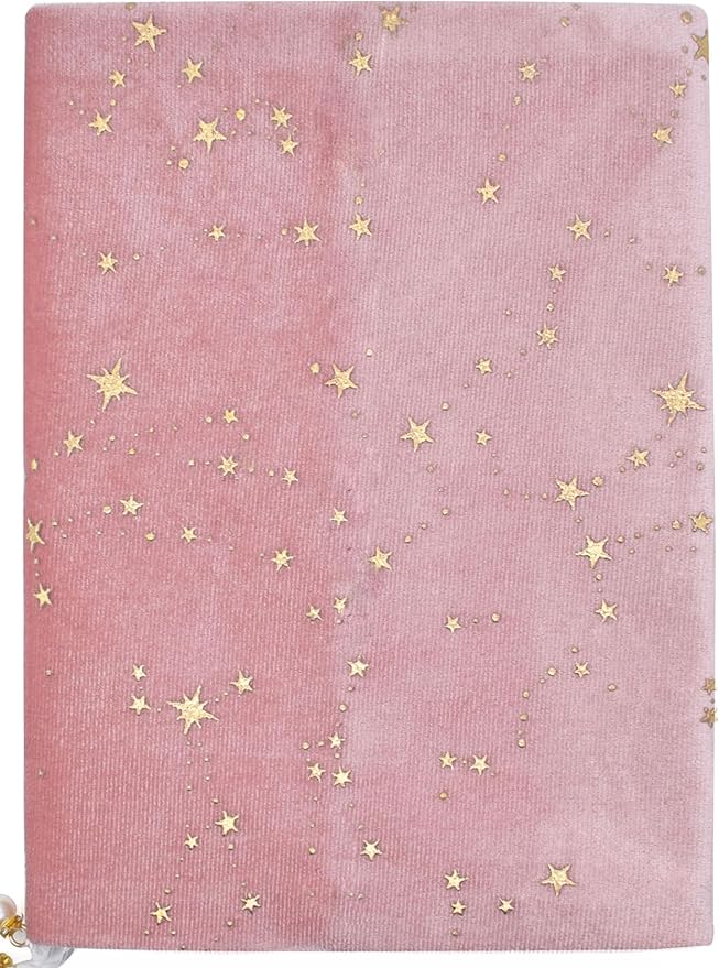 BLBMH Book Covers for Paperbacks Fit for 5.5x8.5 inch Book Bible Adjustable Book Sleeve Cover for Women Over 15 Soft Cloth Protector for Bible Novels - Stars Pink