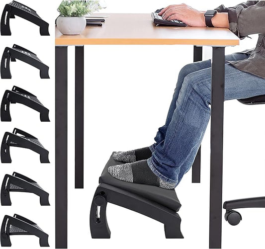 Foot Rest for Under Desk, Foot Stool with Removable Memory Foam Cushion, Leg Rest for Office & Home Work (JDTJ-RD)