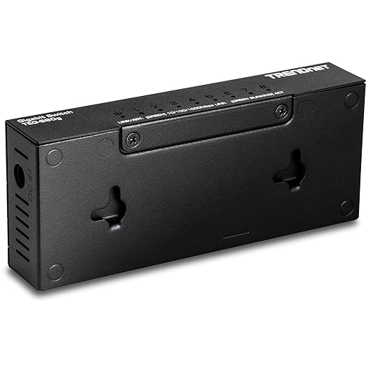 TRENDnet 8-Port Mini Gigabit Switch, TEG-S80g, Ethernet Splitter, NDAA + TAA Compliant, Desktop Metal Ethernet Network Switch, 8 x Gigabit Ports, Fanless, Lifetime Protection, Black