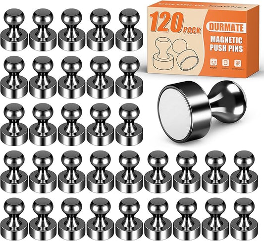 120 PCS Whiteboard Magnets, Small Strong Fridge Magnets, Magnetic White Board for Refrigerator, Black Magnetic Clips Heavy Duty for Kitchen, Office, Gadgets, Classroom, Desk Accessories
