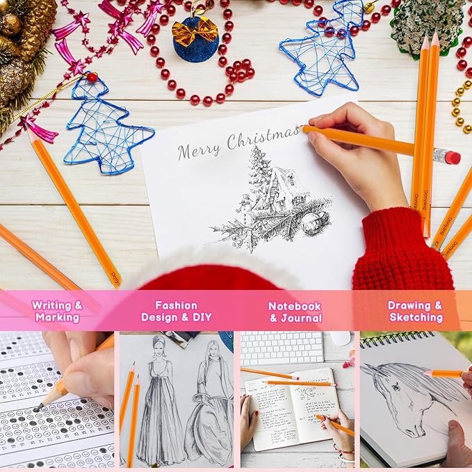 Back to School Supplies, 1200 Pack #2 HB Pencils Bulk, Pre-Sharpened No 2 HB Yellow Pencils with Erasers for Writing Drawing and Sketching,School Classroom Office Teacher Supplies for Kids and Adults